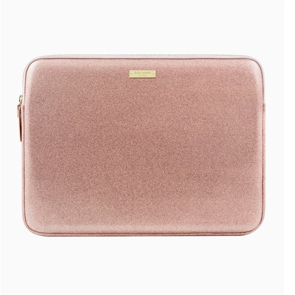 Kate Spade Metallic Rose Gold Glitter 13 In Laptop Case